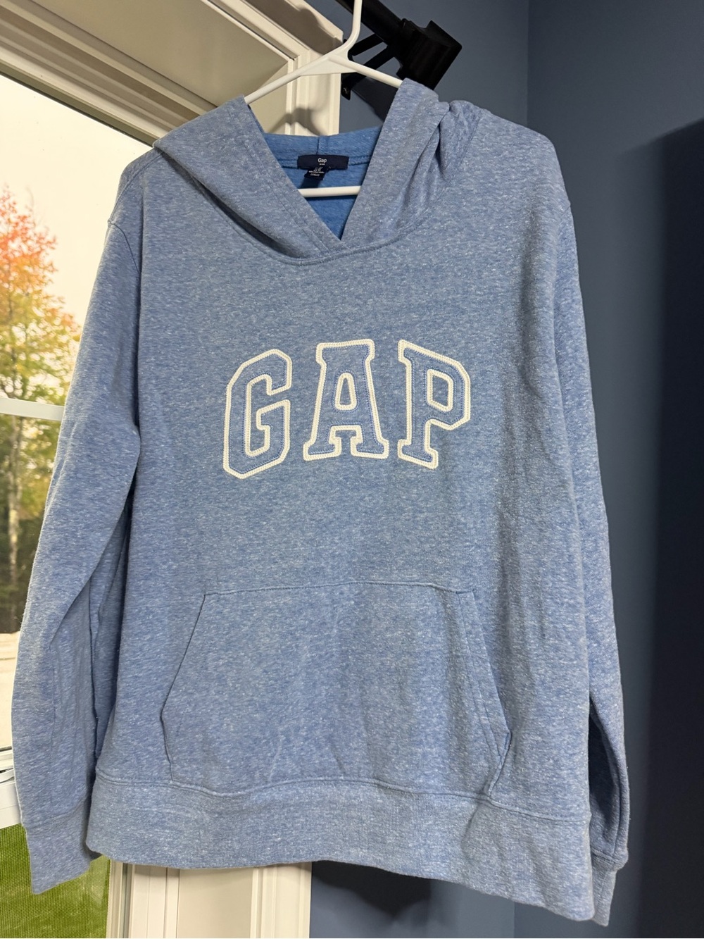 GAP women’s Light Blue Logo Hoodie Sweater